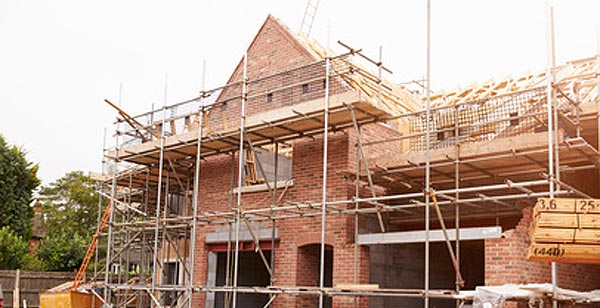 building site with scaffolding